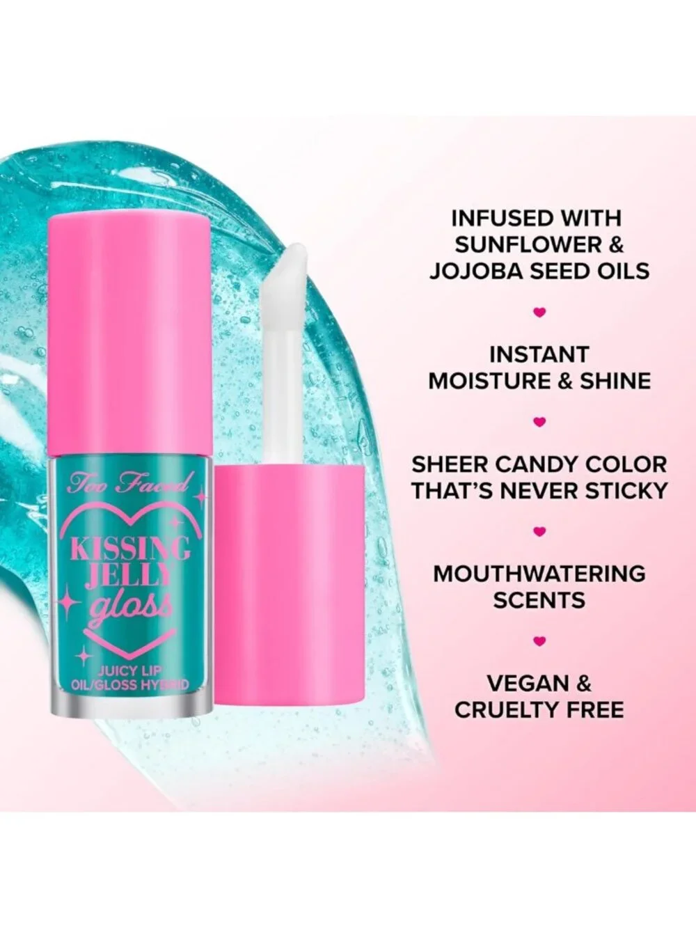 Hydrating Jelly Lip Oil Gloss | Moisture Boosting Gloss Hybrid for Shine & Care